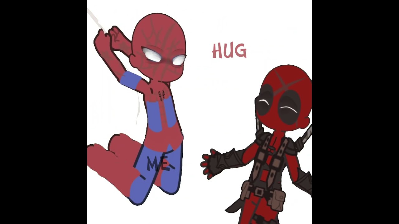 Hug me! [ Spideypool ] #_laric0s_ #deadpool #spiderman #marvelcomics