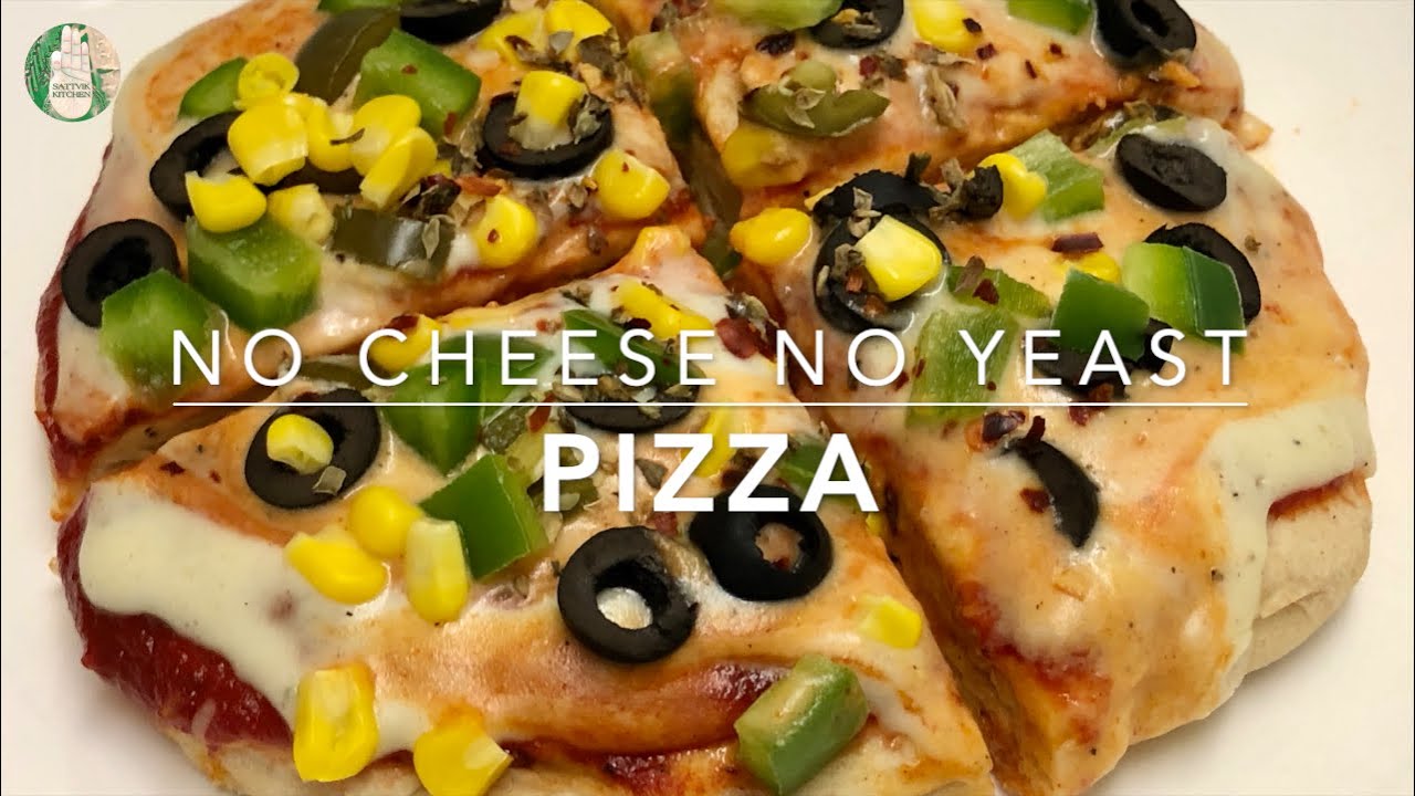 No Cheese No Yeast No Maida No Oven Pizza - No Onion No Garlic LOCKDOWN RECIPE - Sattvik Kitchen