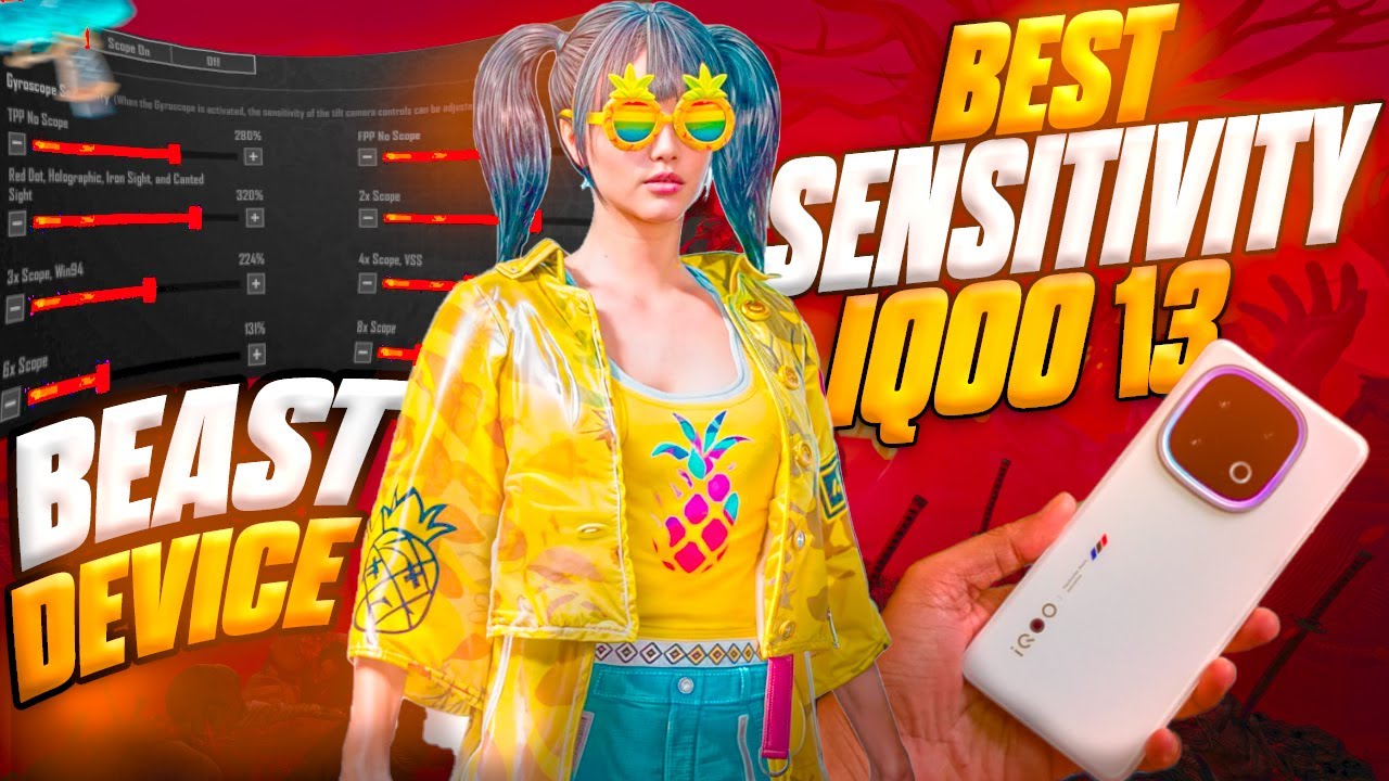 iQOO 13 5G Zero Recoil Sensitivity Settings for BGMI | iQOO 13 5G 120 FPS SECRET DEVICE SETTING 🔥