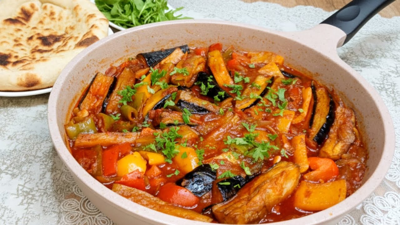 وصفه باذنجان اقتصاديه وصحيه 🌶 بدون قلي والطعم حكايه 👌🍆