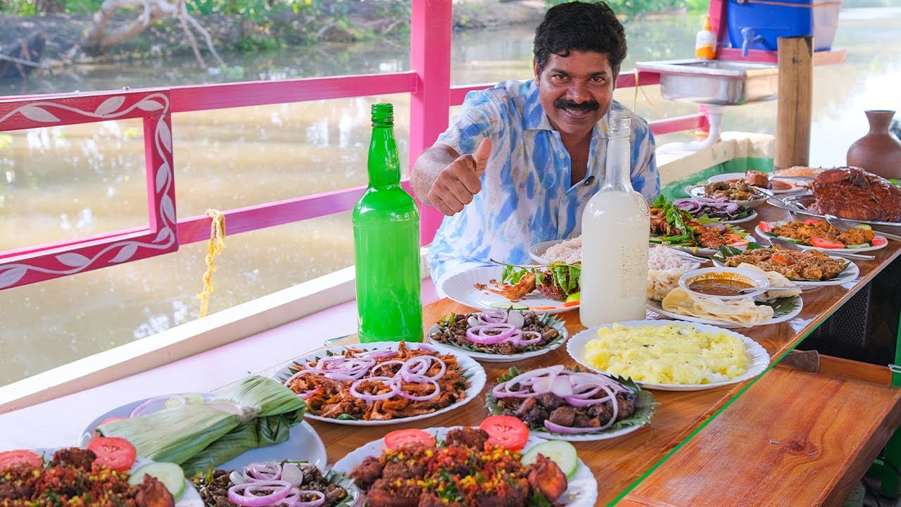 വള്ളത്തിൽ ഇരുന്ന് ഒരു വിരുന്ന്... വിളക്കുമരം കള്ള് ഷാപ്പ് ... | Kishore | Food Video | Cooking