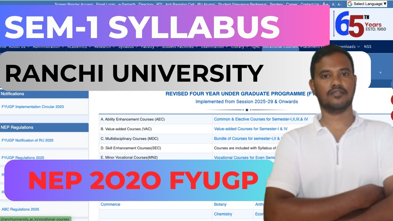 Semester 1 syllabus | Ranchi University syllabus #nep_2020 #ranchi_university #semester1exam