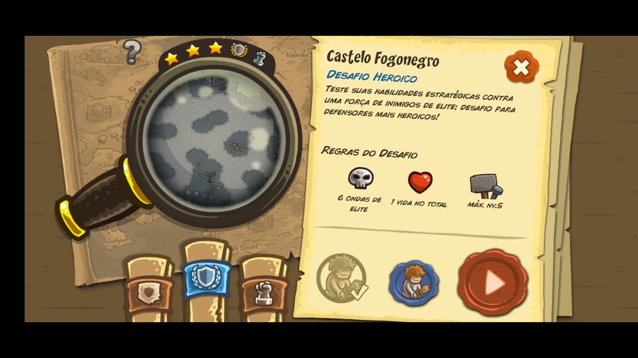 Kingdom Rush Castelo fogonegro Desafio Heroico (Gameplay PT/BR)
