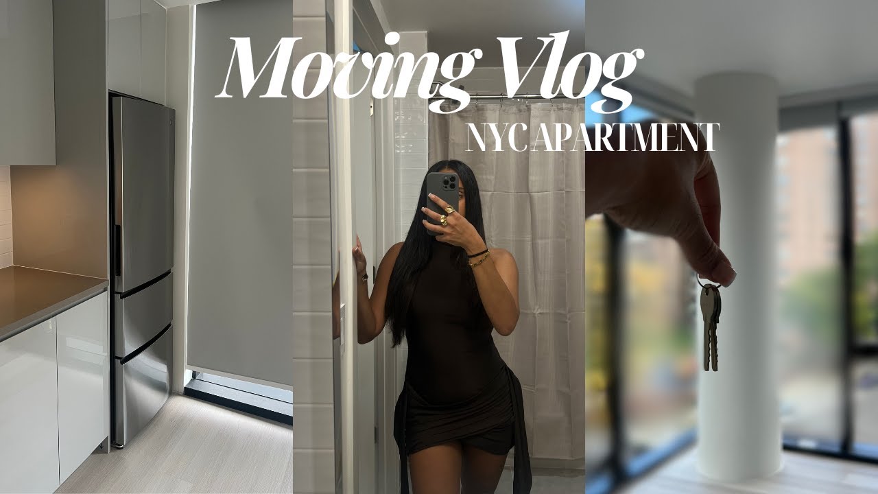 MOVING VLOG | FIRST NYC APARTMENT, TOUR, CLEANING, UNPACKING)