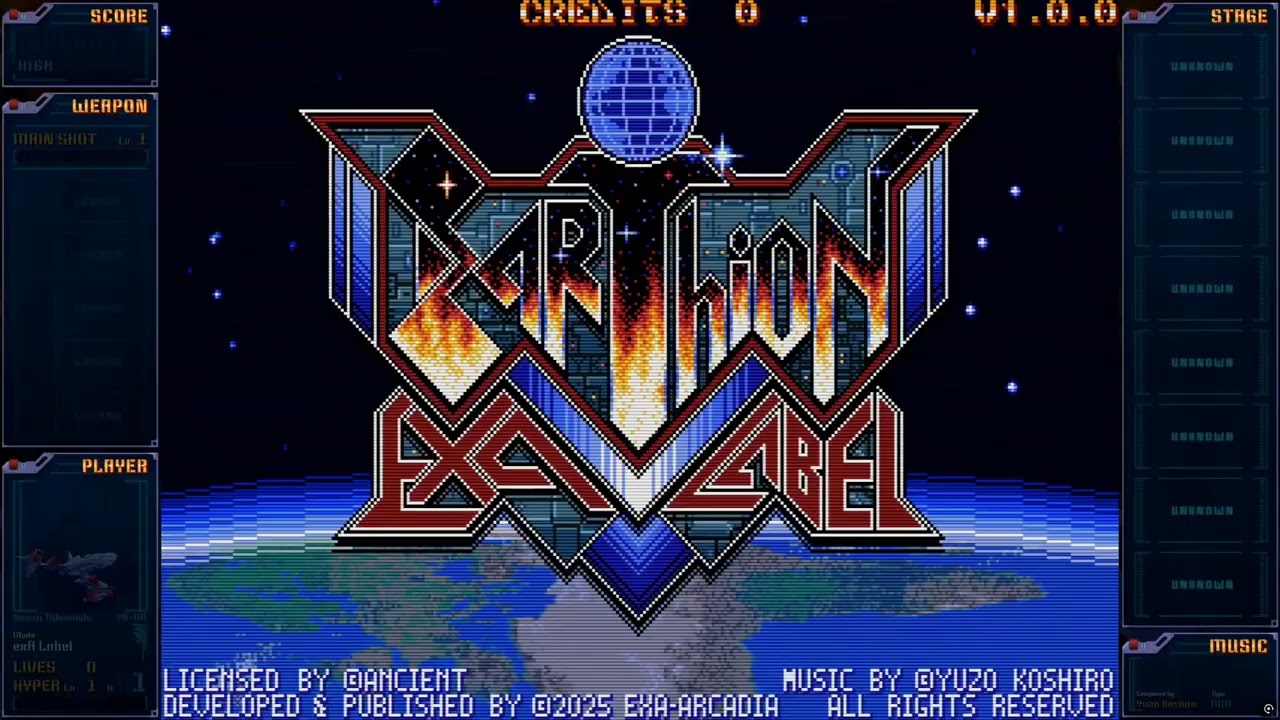 Earthion EXA Label - Arcade Game - EXA ARCADIA - Yuzo Koshiro - Attract Mode