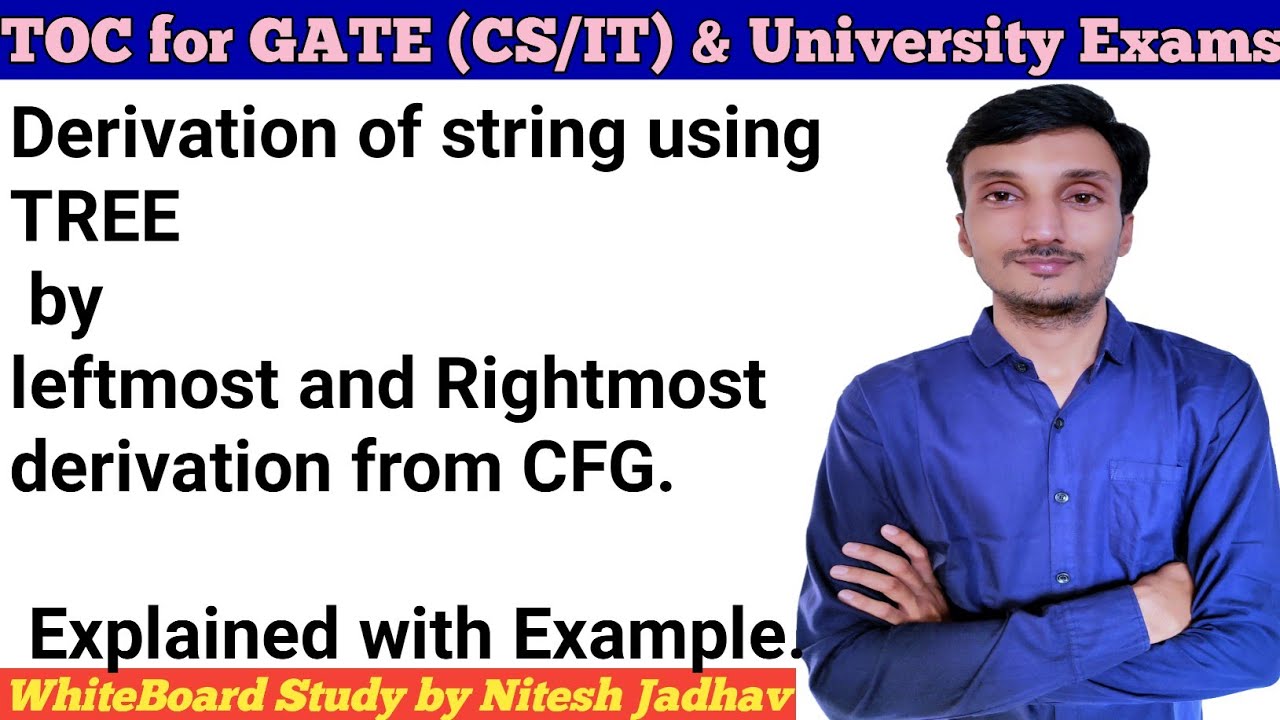 Derivation of string using Tree | leftmost and Rightmost derivation in CFG | Theory of Computation