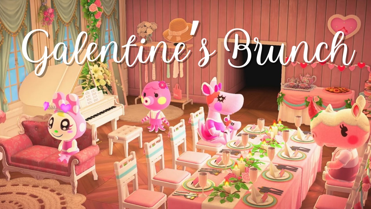 Galentine's Brunch | Jazz Music | Work & Study Ambiance | ACNH Ambiance
