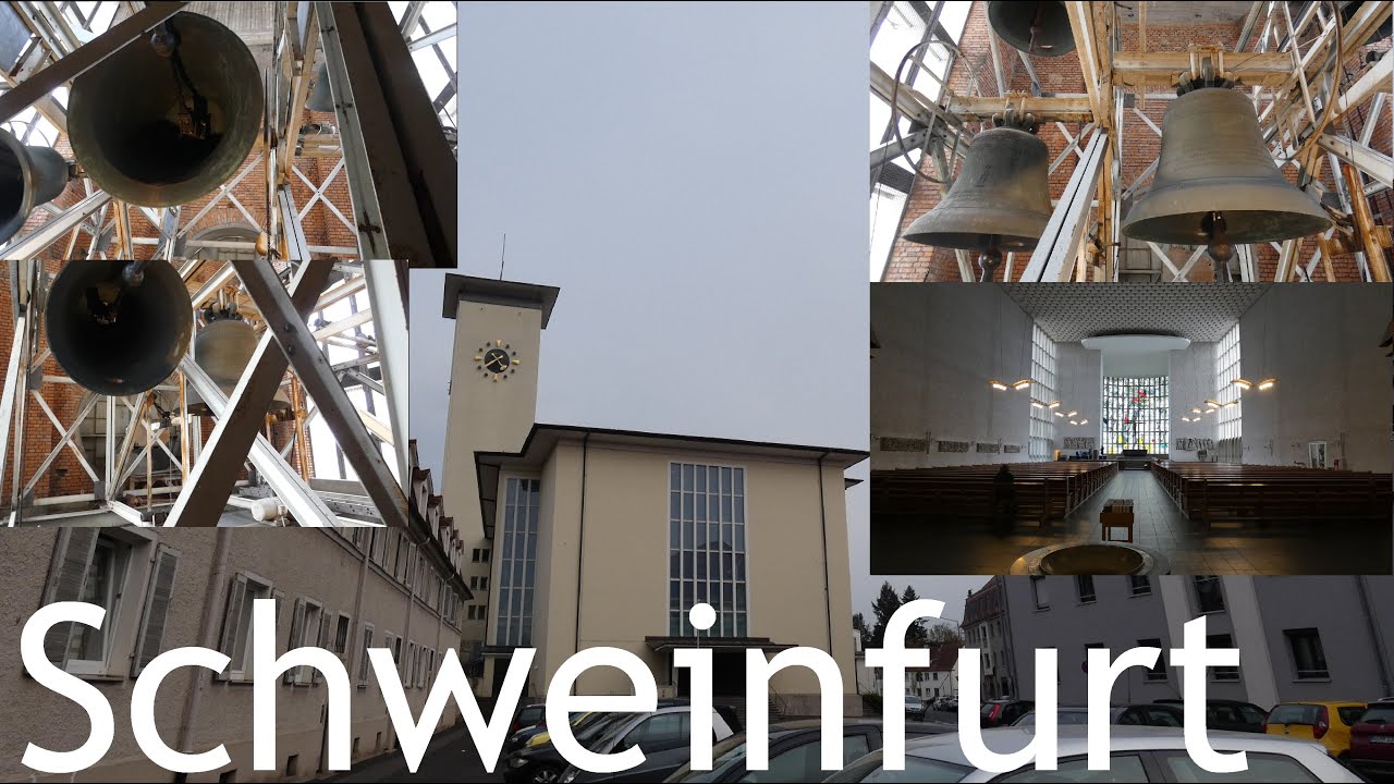 Schweinfurt (SW) Glocken der kath. Pfarrkirche St. Kilian (Turmaufnahme)