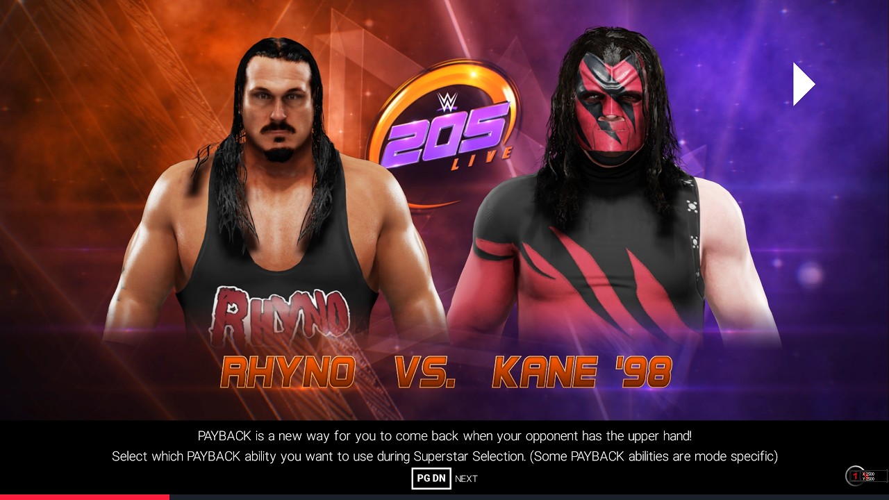 WWE 2K19 FULL MATCH RHYNO VS KANE (1998)  CPU VS CPU
