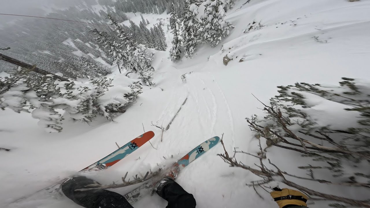Alta | Skiing sketchy powder lines on my work breaks