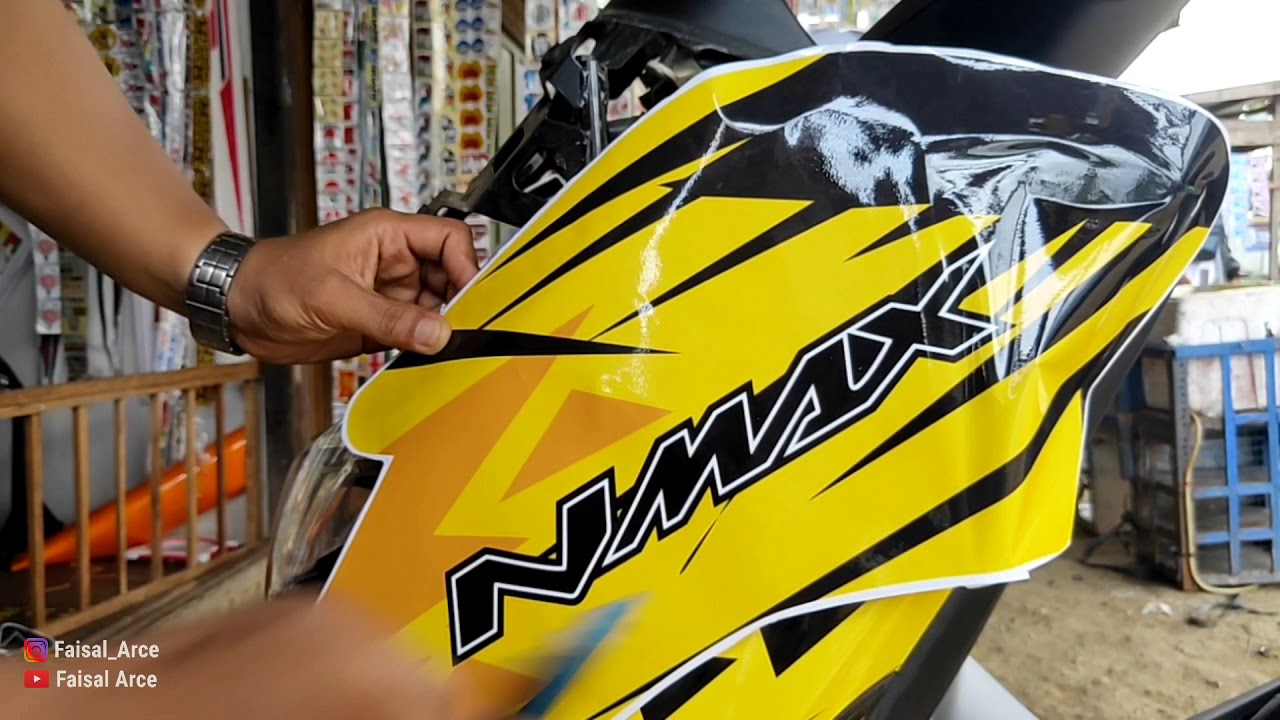 Pemasangan Sticker Decal Yamaha Nmax strif racing, pasang stiker decal
