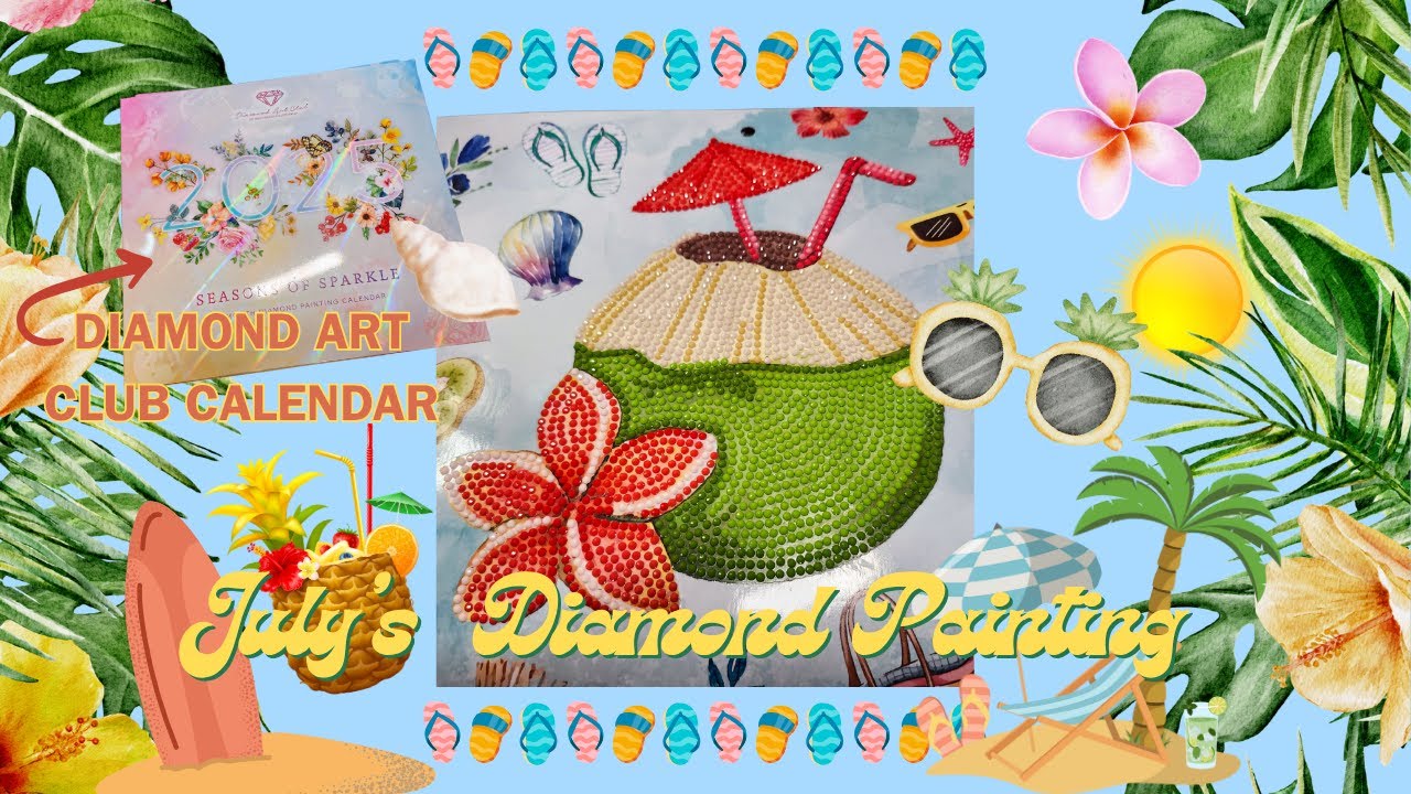 Coconut Drink Diamond Art: July Diamond Art from Diamond Art Club