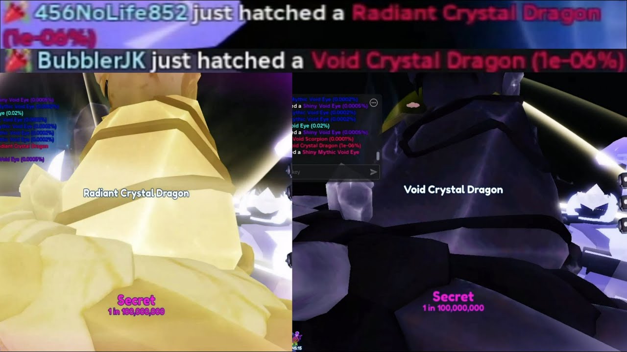 (No Gamepasses) Hatching Radiant/Void Crystal Dragon and 3 Shiny Mythic Void Scorpions | BGSI