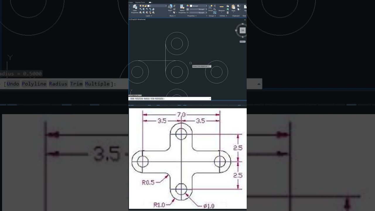 ✏️ AutoCAD 2D Drawing Tutorial for Beginners | Step by Step Practice Exercise 🧰 #AutoCAD #2DDrawing