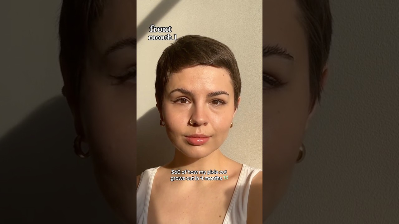 360 pixie grow out over four months 🧚🏼 #pixiehaircut #pixie #hair