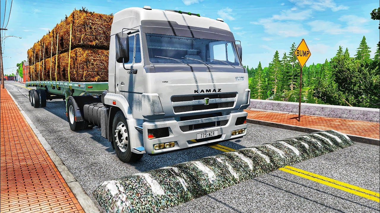 Cars Trucks vs Speed Bumps | BeamNG.Drive