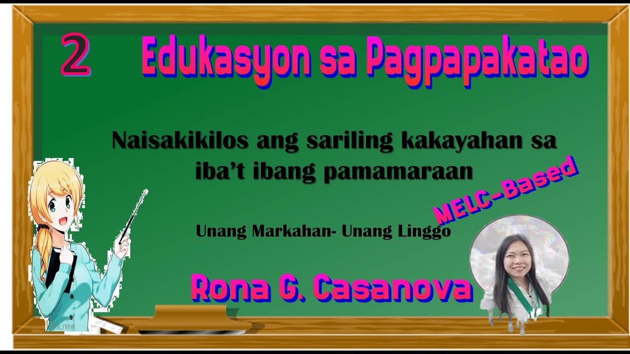 Naisasakilos ang sariling kakayahan sa iba't ibang pamamaraan-Edukasyon sa Pagpapakatao 2-Week1-1stQ