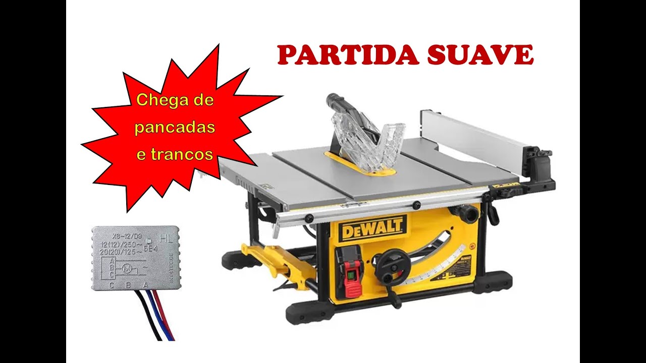 Instala&ccedil;&atilde;o de modulo Soft Start (partida suave) na serra DeWALT DWE7492  acabe com tranco de partida