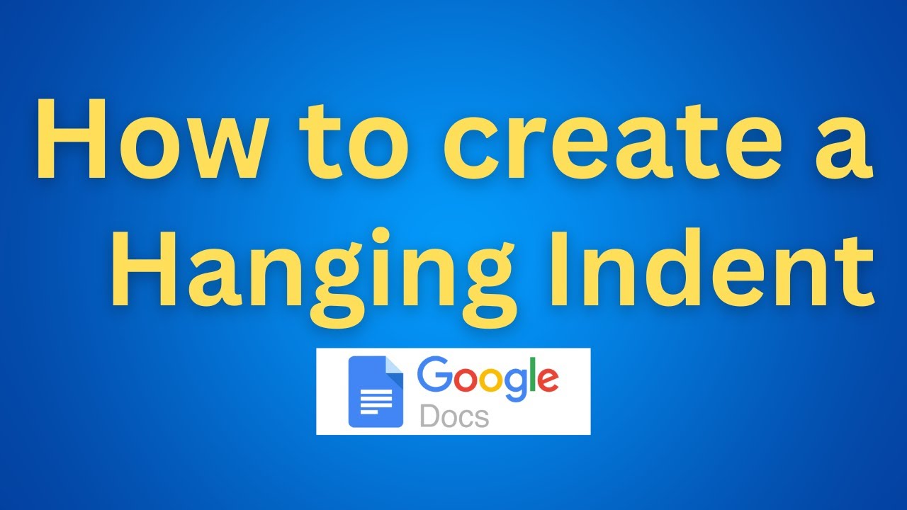 How to Create a Hanging Indent in Google Docs