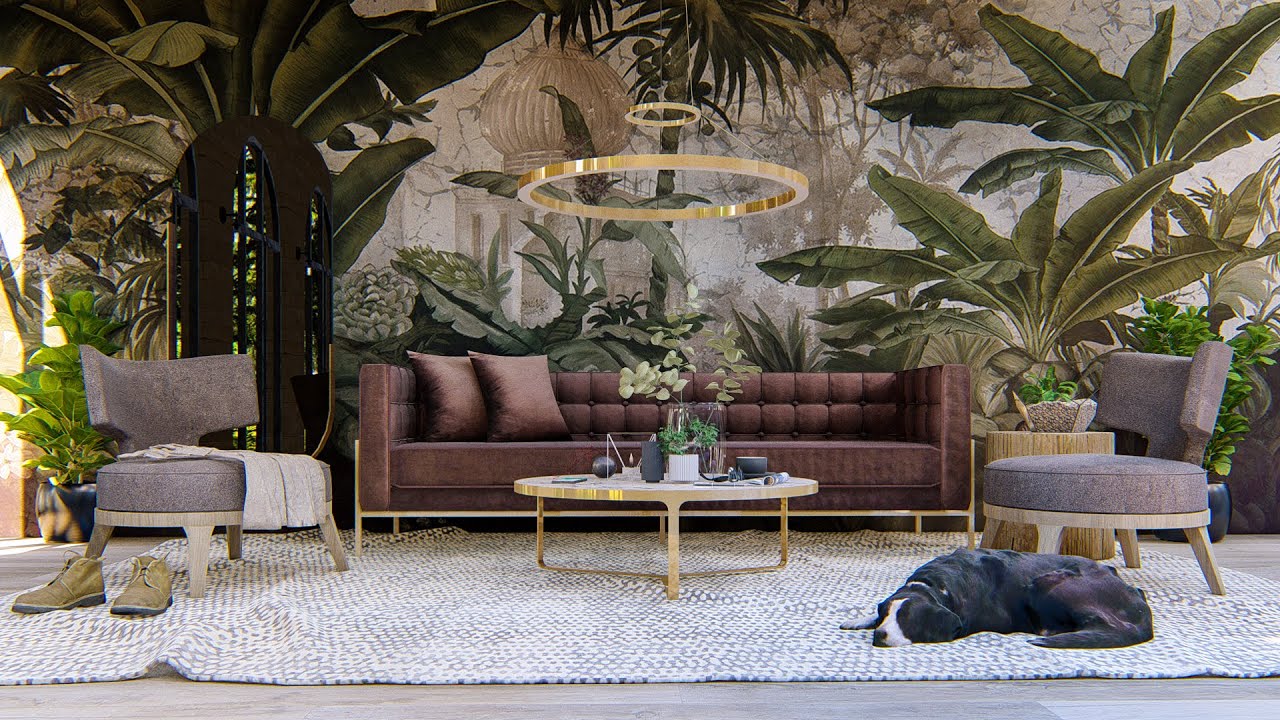 Tropical theme living room design | House of Archs 00