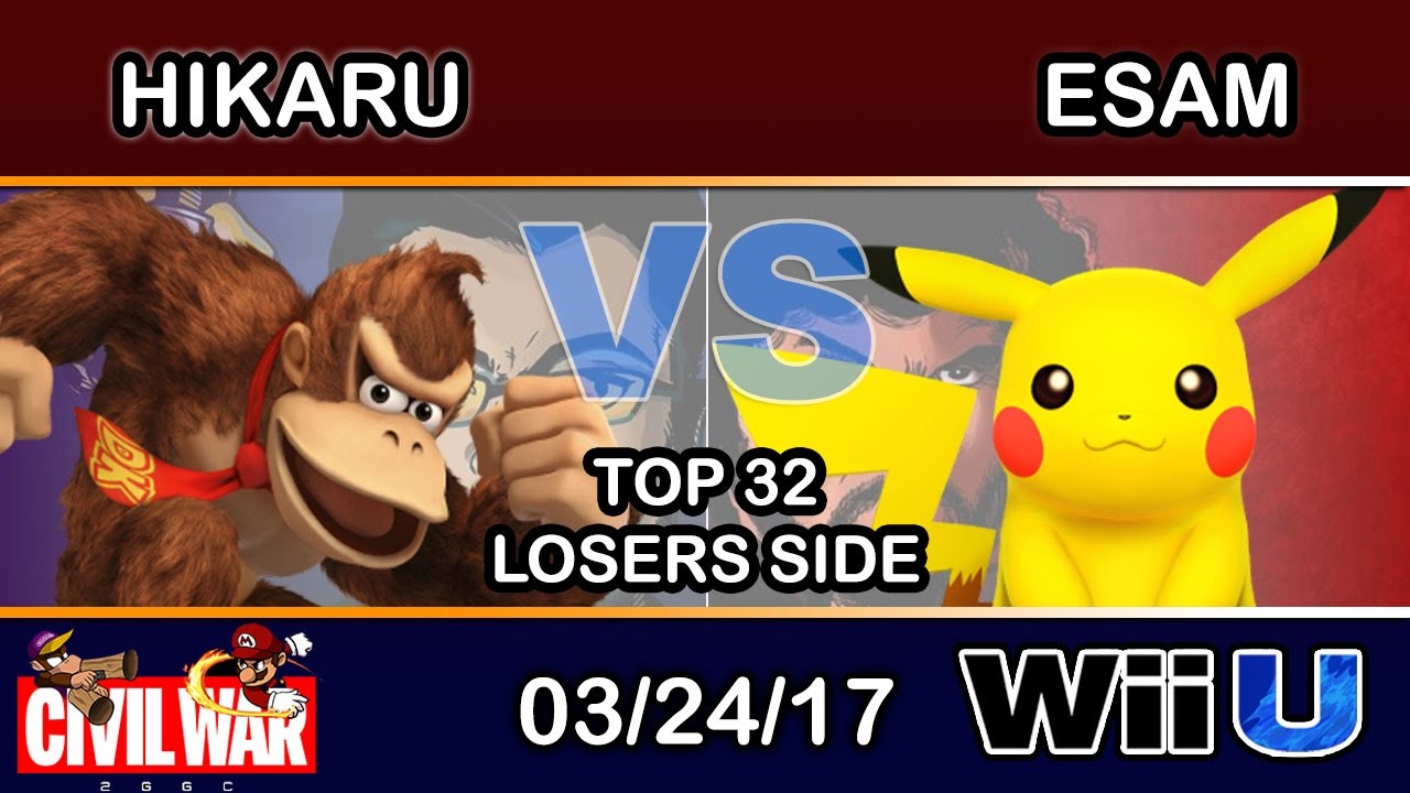 2GGC: Civil War - Hikaru (Donkey Kong) Vs. PG | ESAM (Pikachu) Top 32 Losers - Smash Wii U