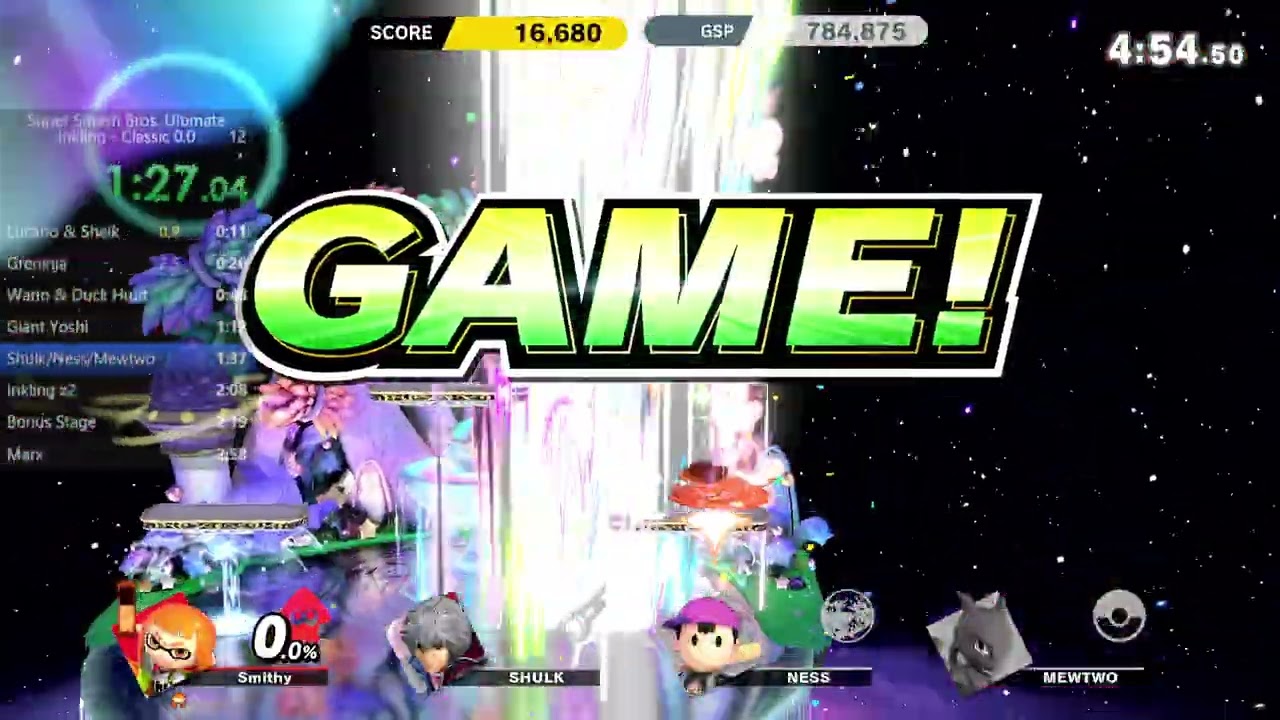 Inkling 2:50.900 Smash Ultimate Classic Mode 0.0 Switch 2