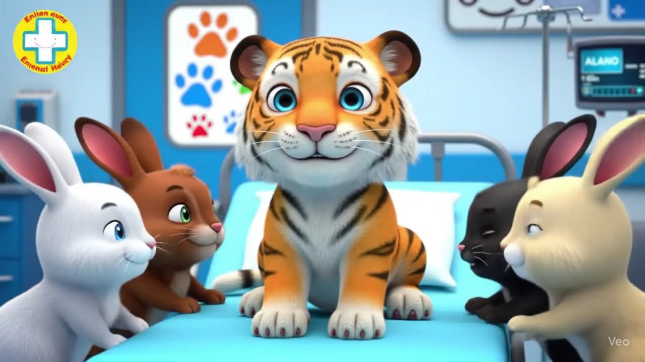 Part2 Tiny Tiger Hit by Rock While Building Donut Factory! 🏥🚑 Lion Saves the Day! #tiger #pixarstyle