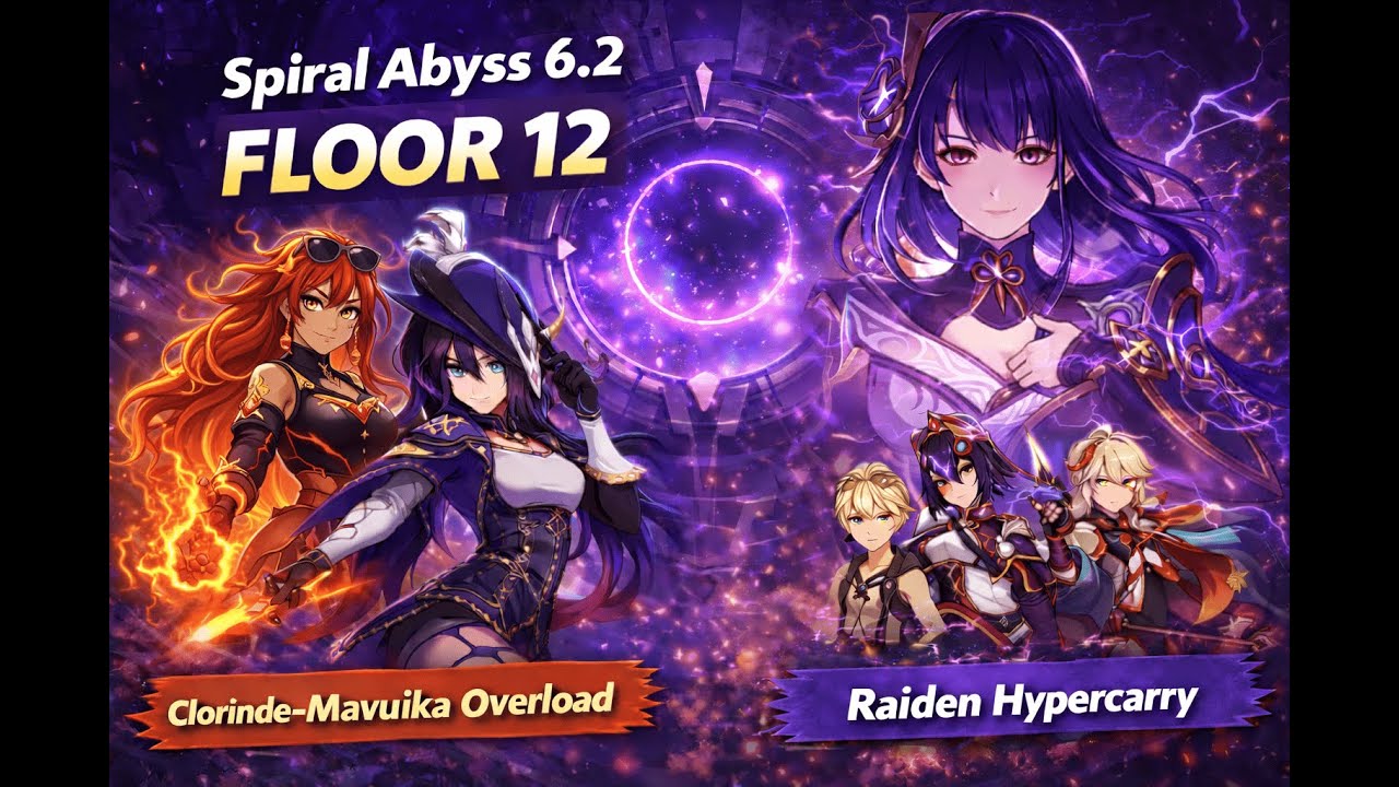 Spiral Abyss 6.2 Floor 12 | Clorinde Mavuika Overload & Raiden Hypercarry