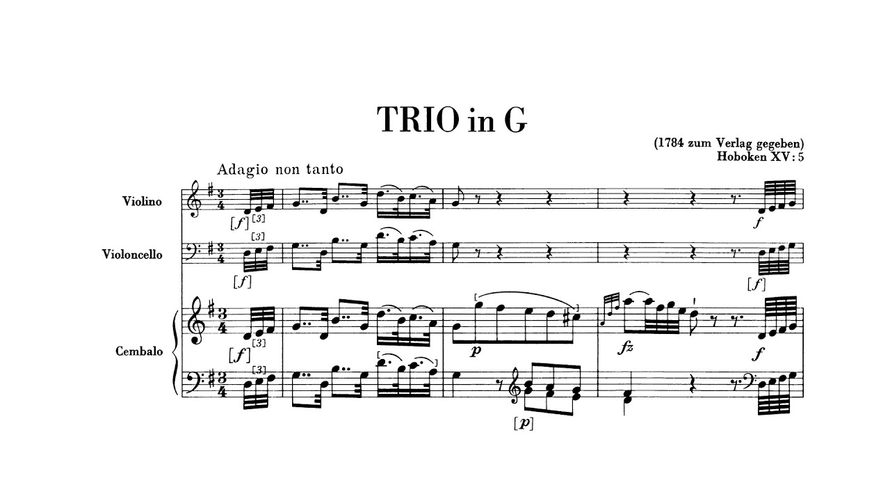 Haydn: Piano Trio No. 18 in G major, Hob. XV:5 (with Score)