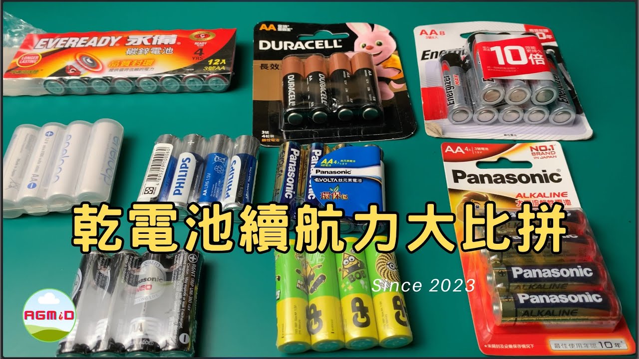 『乾電池續航力大比拼』測試放電曲線，看看市面上常見乾電池的電量和特性上有何差異[EP19][電池容量][PanasonicEneloop][電池CP值]Battery Discharging