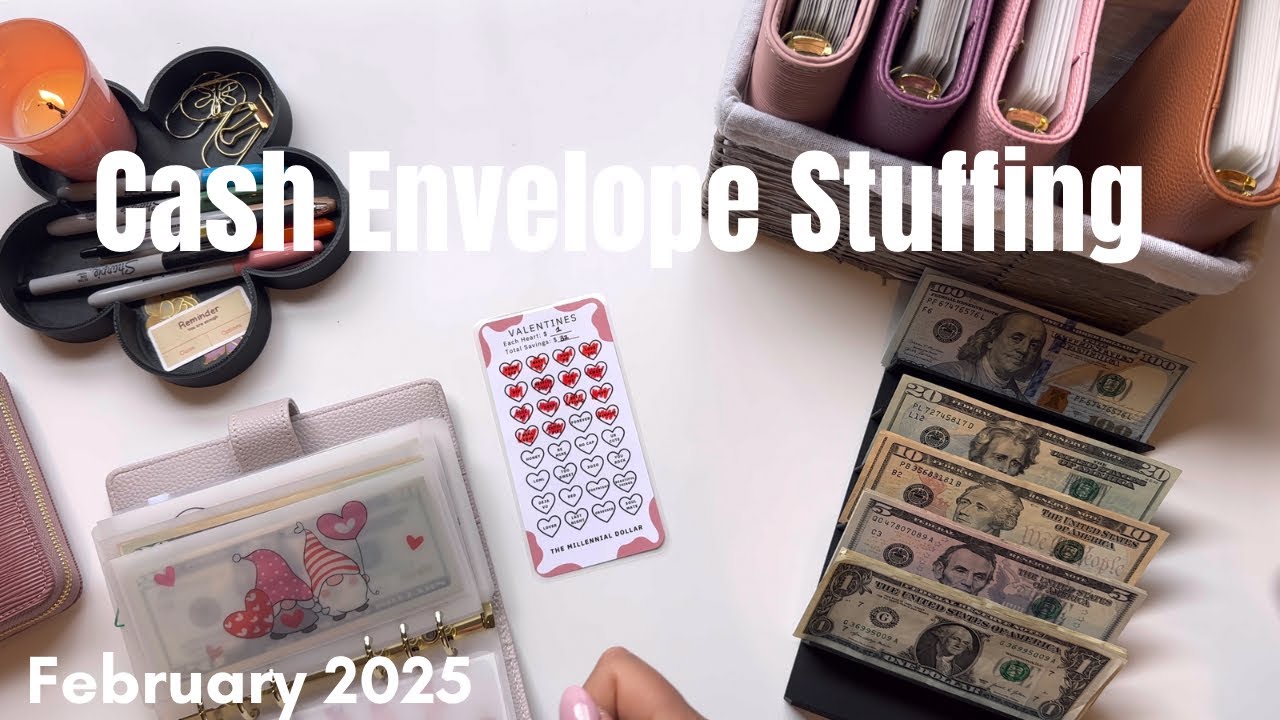 Cash Envelope Stuffing | February 2025 💕