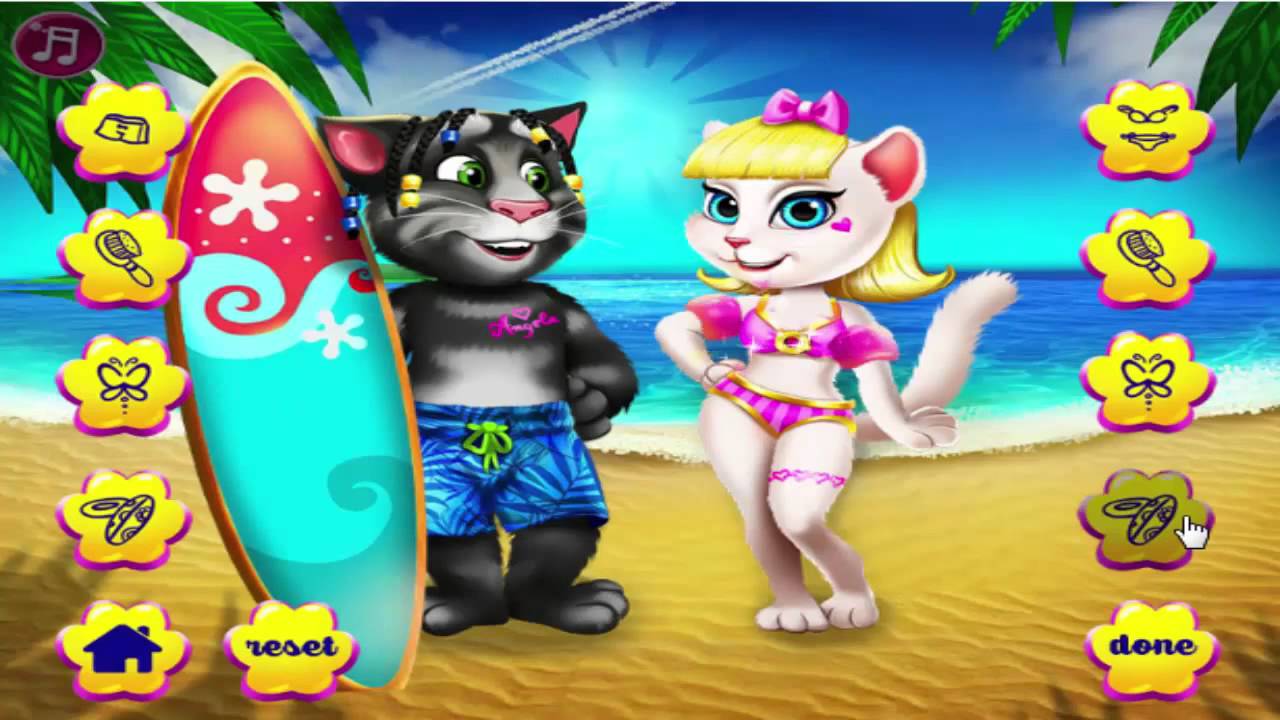 Talking Tom # Talking Angela # on the beach