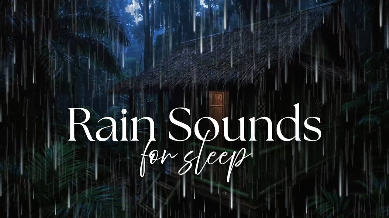 Rain for Sleep - 99% Instant Fall Asleep with Rain Sounds in a Bamboo Hut at Night in the Forest