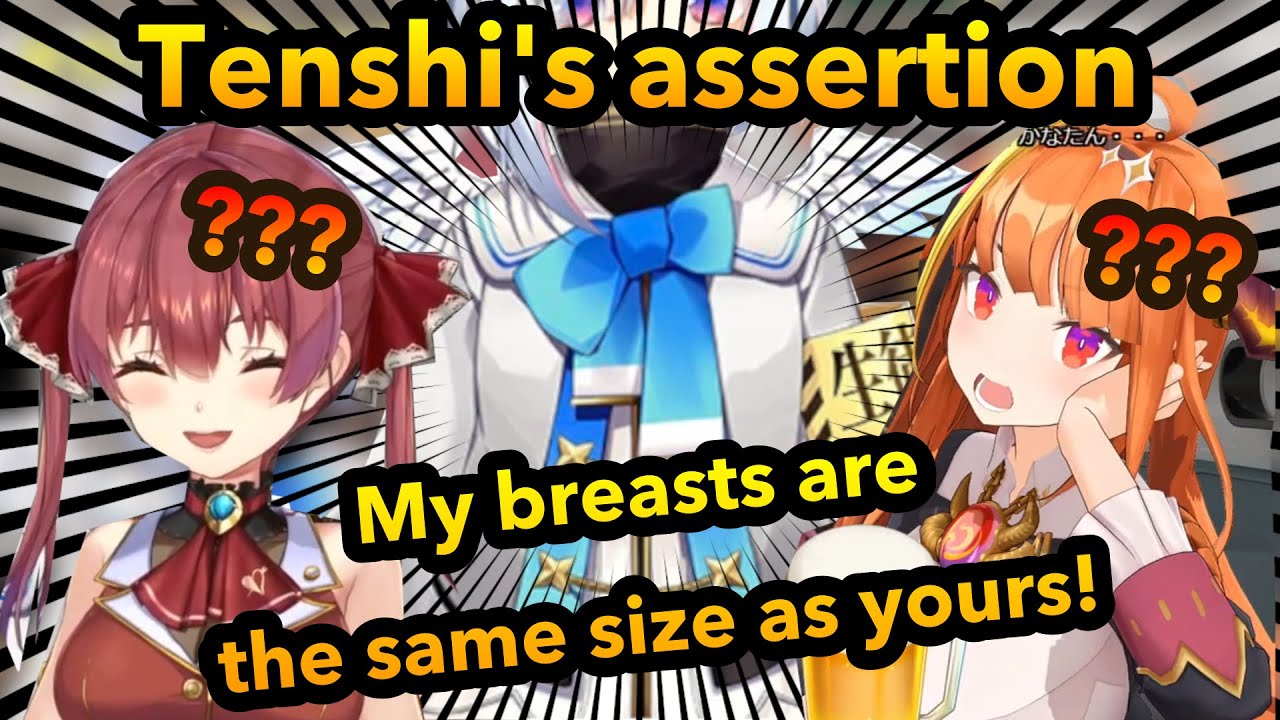 [Eng Sub] Tenshi’s assertion:I have the same breast size as Marine and Coco(Amane Kanata) [Hololive]