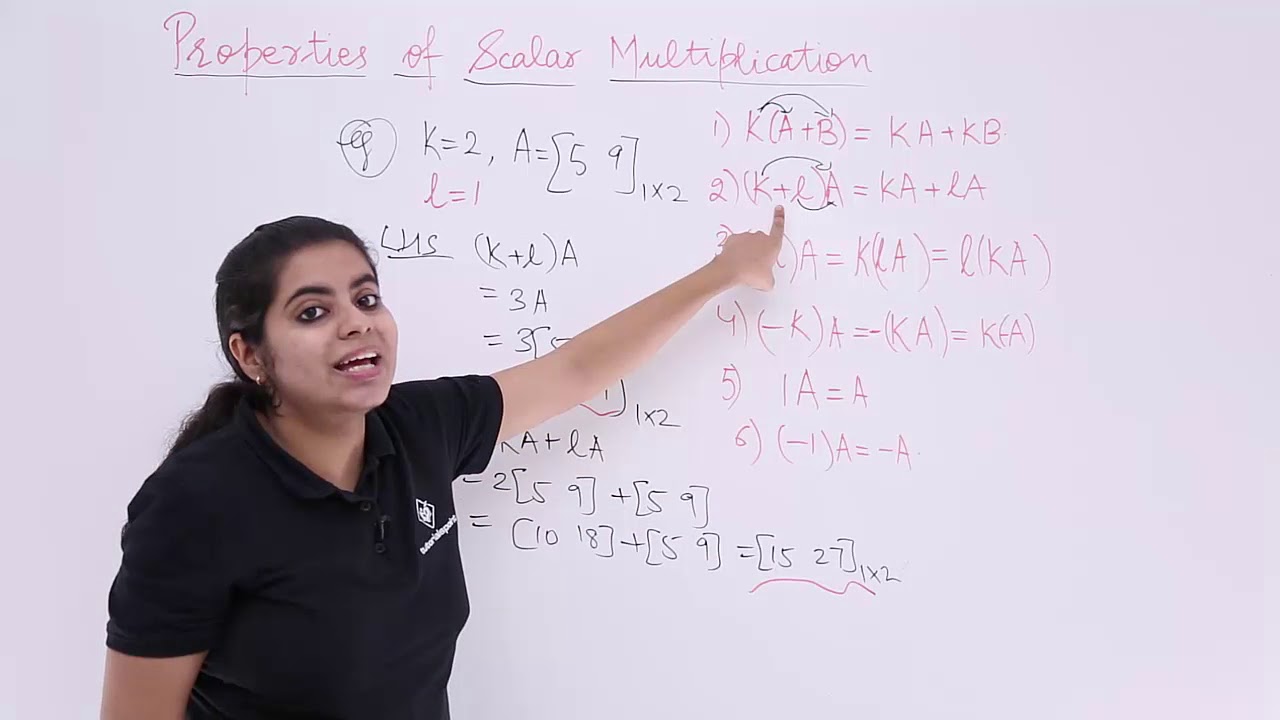 Class 12th – Properties of Scalar Multiplication | Matrices | Tutorials Point