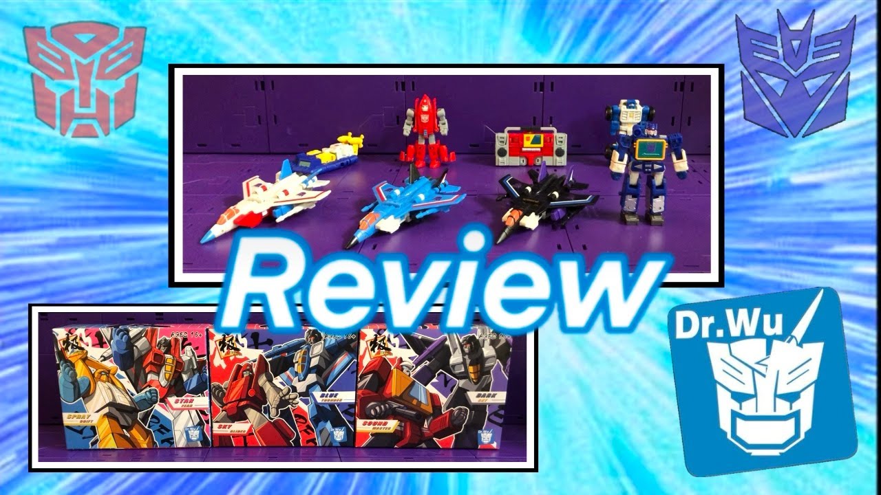 Dr. Wu Starscream Thundercracker Skywarp Seaspray Powerglide Blaster Soundwave Beachcomber Review -