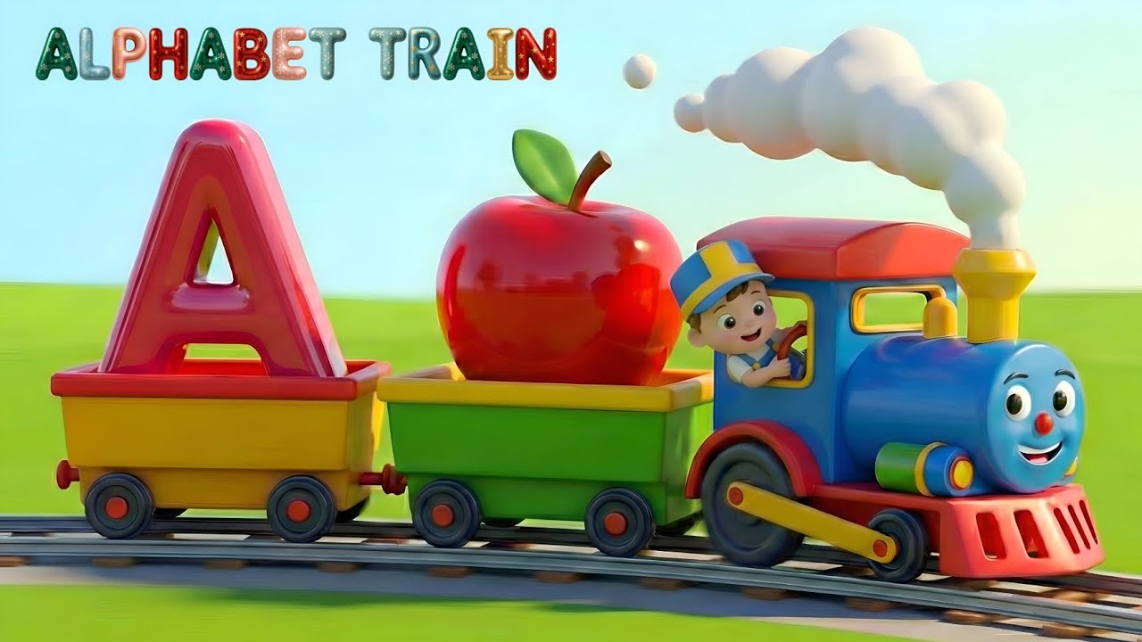 अ से अनार —हिंदी स्वरमाला || A For Apple — The Alphabet Train | Kids Learning ABCD 