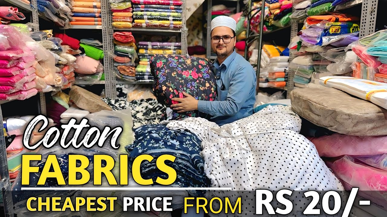 CHEAPEST FABRIC MARKET IN DELHI | Cotton Cut Piece Cloth Wholesale Shop | Cotton Fabric Wholesaler 😳
