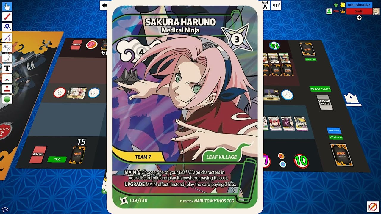Naruto Mythos TCG Gameplay in Tabletop Simulator Battle 1