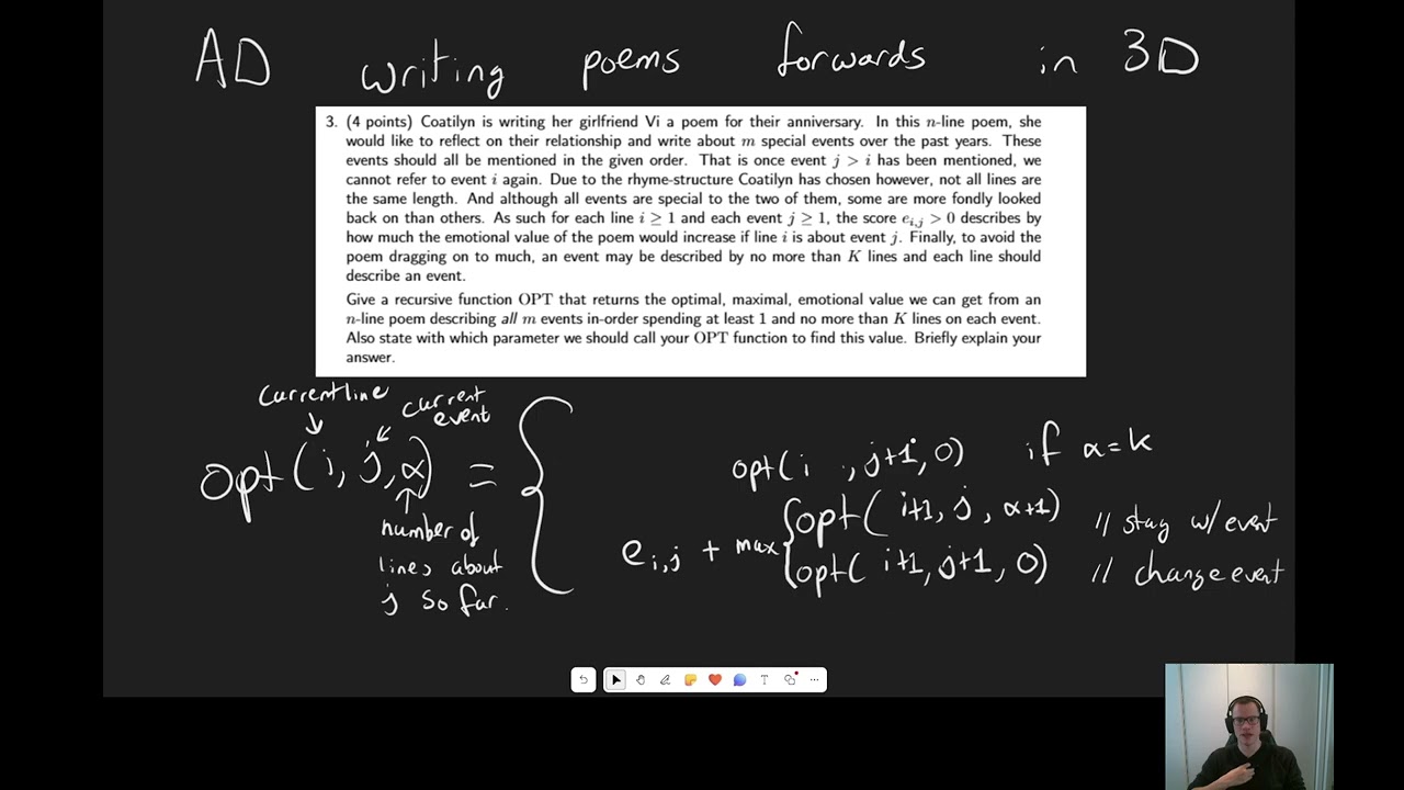 AD - Dynamic Programming (Poems in 3D Forwards)