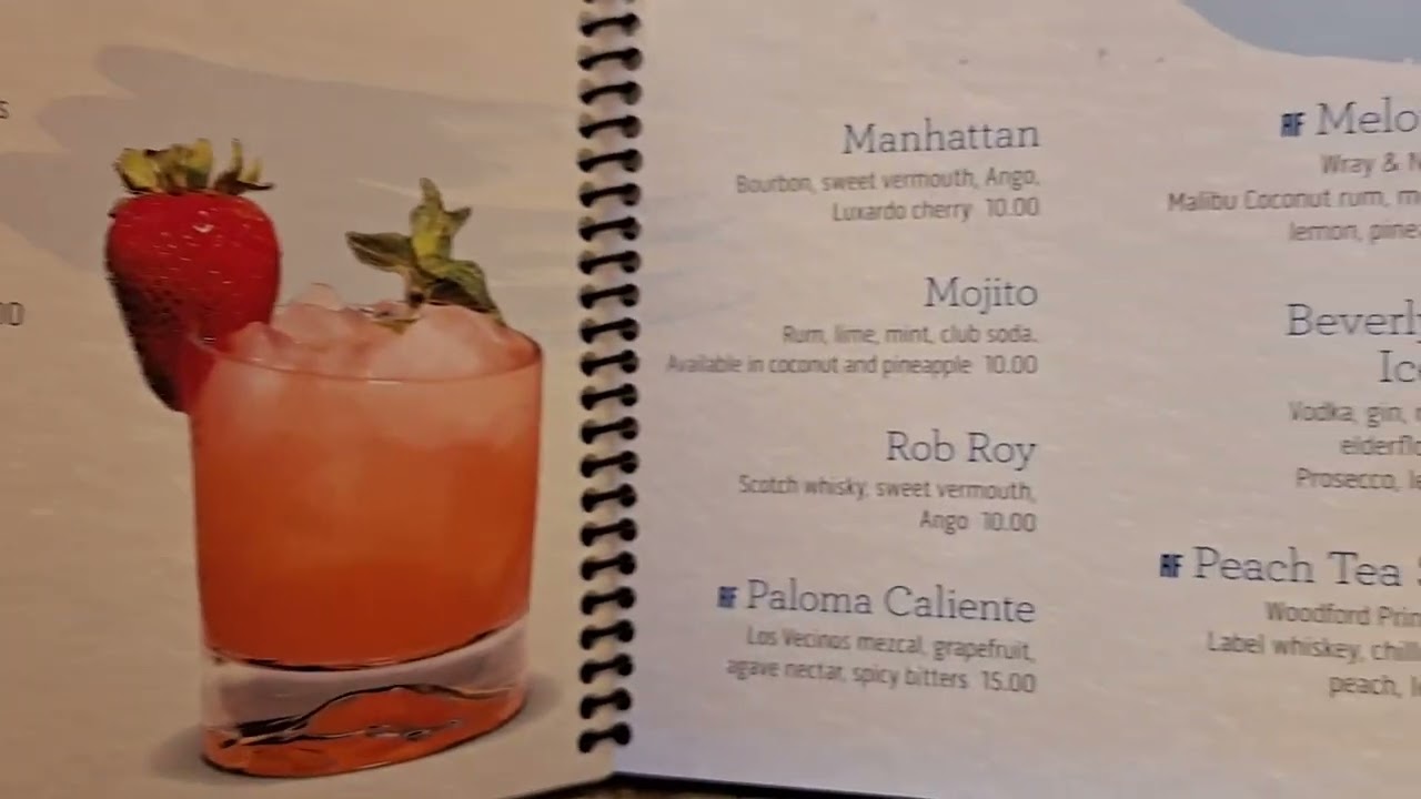 Regal Princess drinks menu 😋