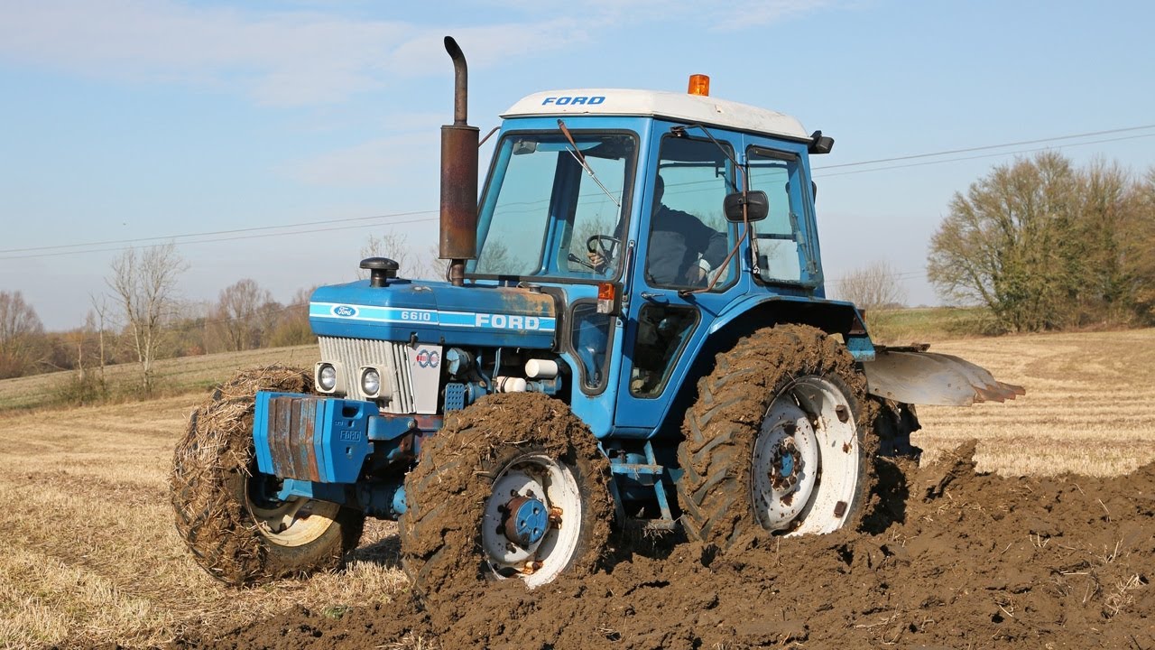 Classic 1982 Ford 6610 4wd ploughing | Rabe-Werk Hawk-S plough | Farming with Ford DVDs