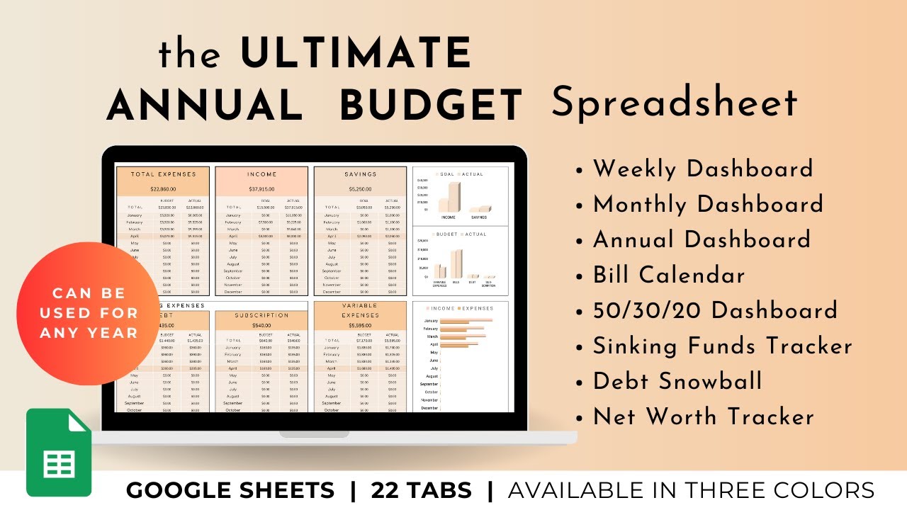 How to budget annually using my Annual Budget spreadsheet template - with Weekly & Monthly Dashboard