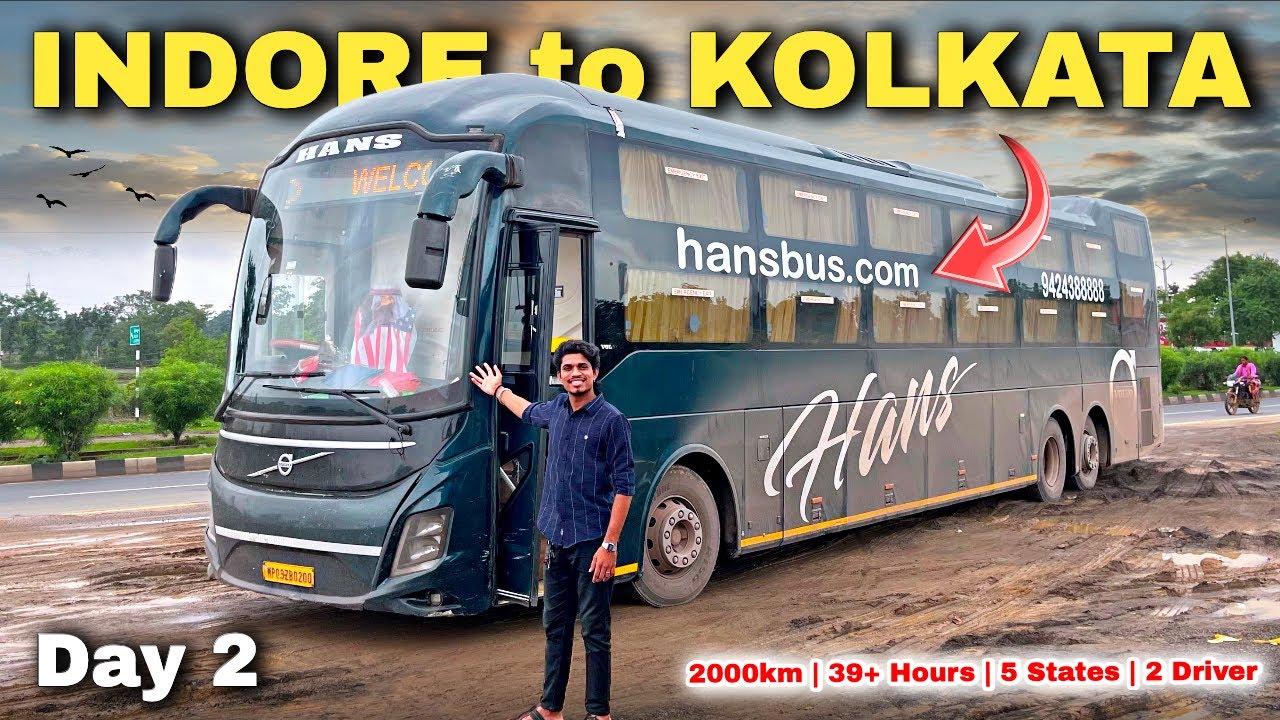 DAY 2 - INDORE to KOLKATA in VOLVO Sleeper Bus Journey ✨ | 