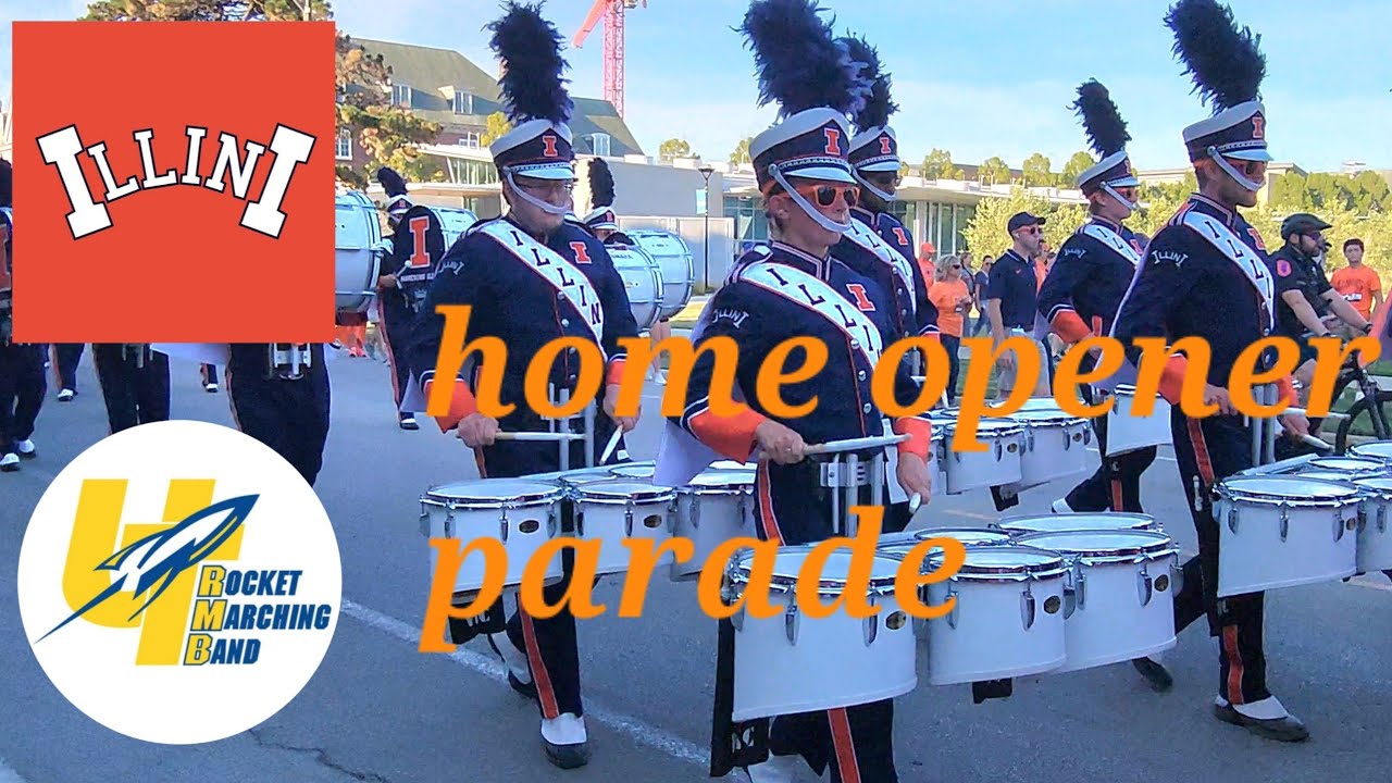 Marching Illini and Toledo Rocket Marching Band parade 9.02.2023