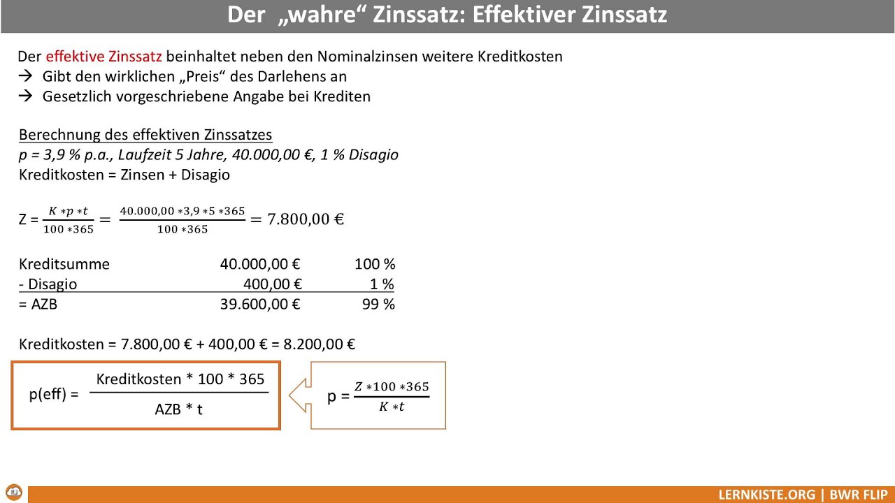 9.1.9 Effektiver Zinssatz