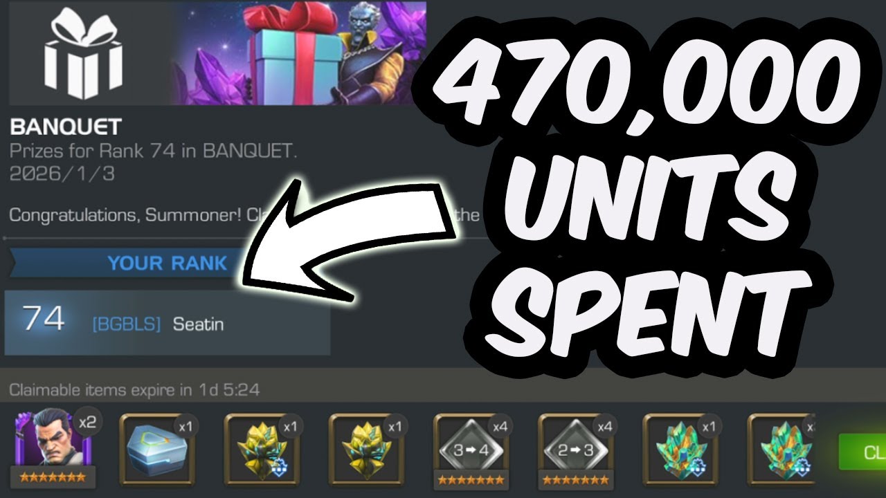 BANQUET REWARDS CRYSTAL OPENING - 470,000 UNITS SPENT CEO 10000000000% - Marvel Contest of Champions