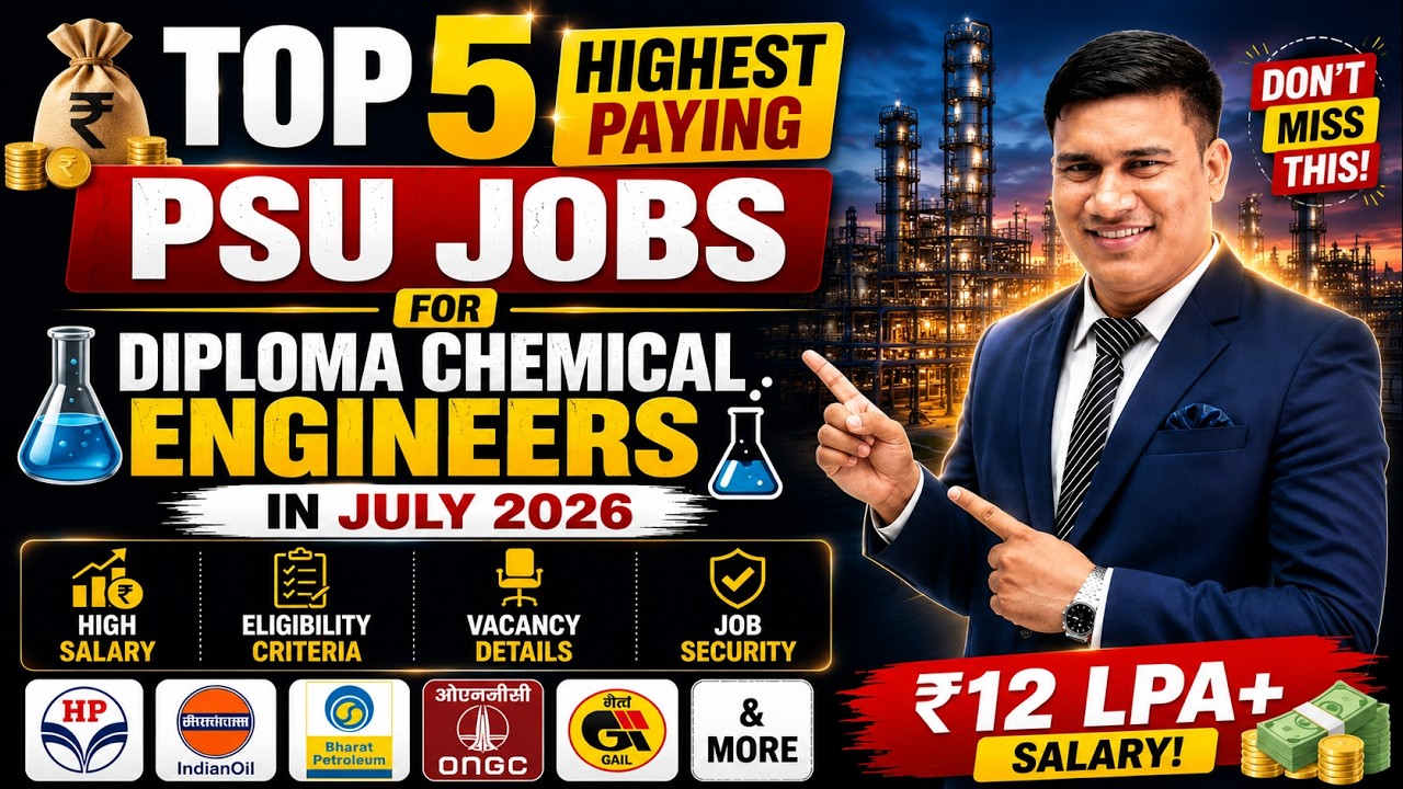 Top 5 Highest Paying PSU Jobs for Diploma Chemical Engineers in July 2026 💰 | Salary, Eligibility
