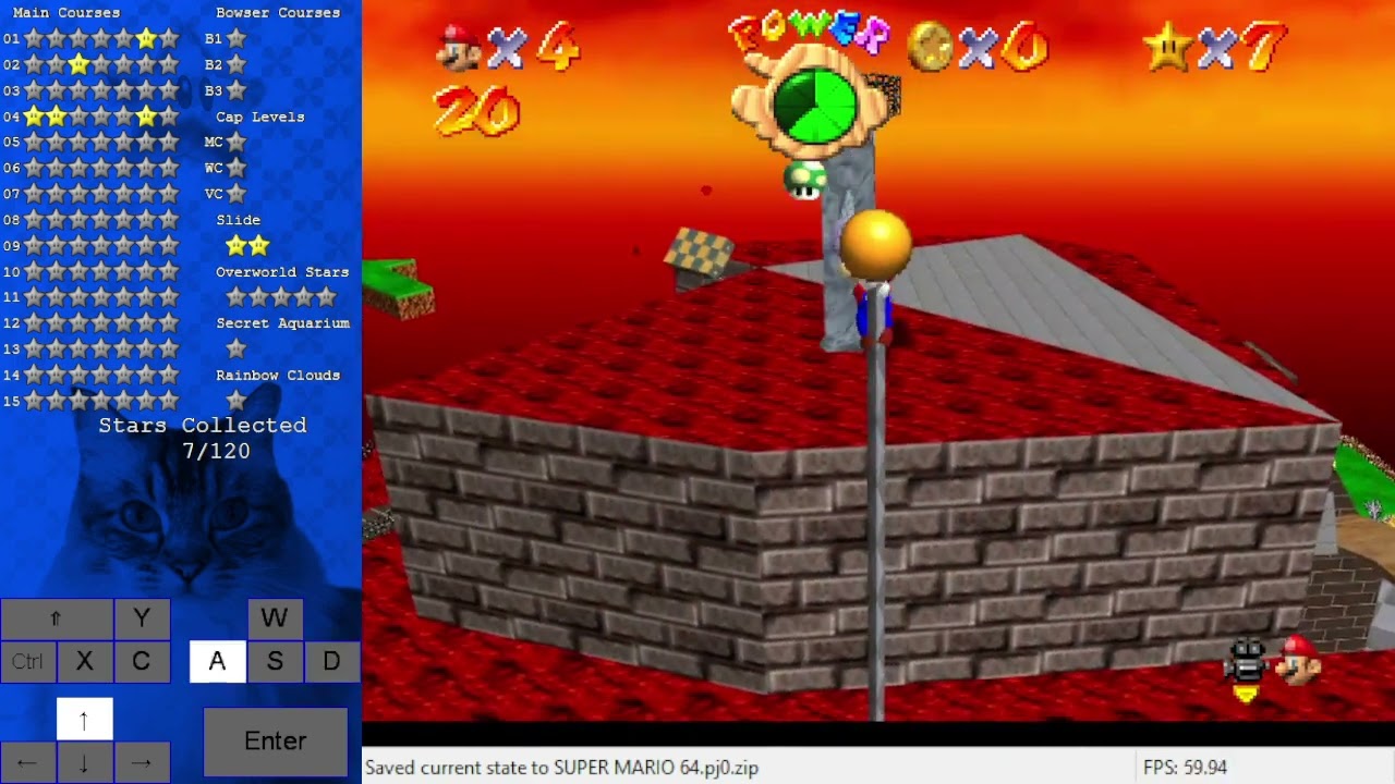 Mario 64 On Lava [savestateless]