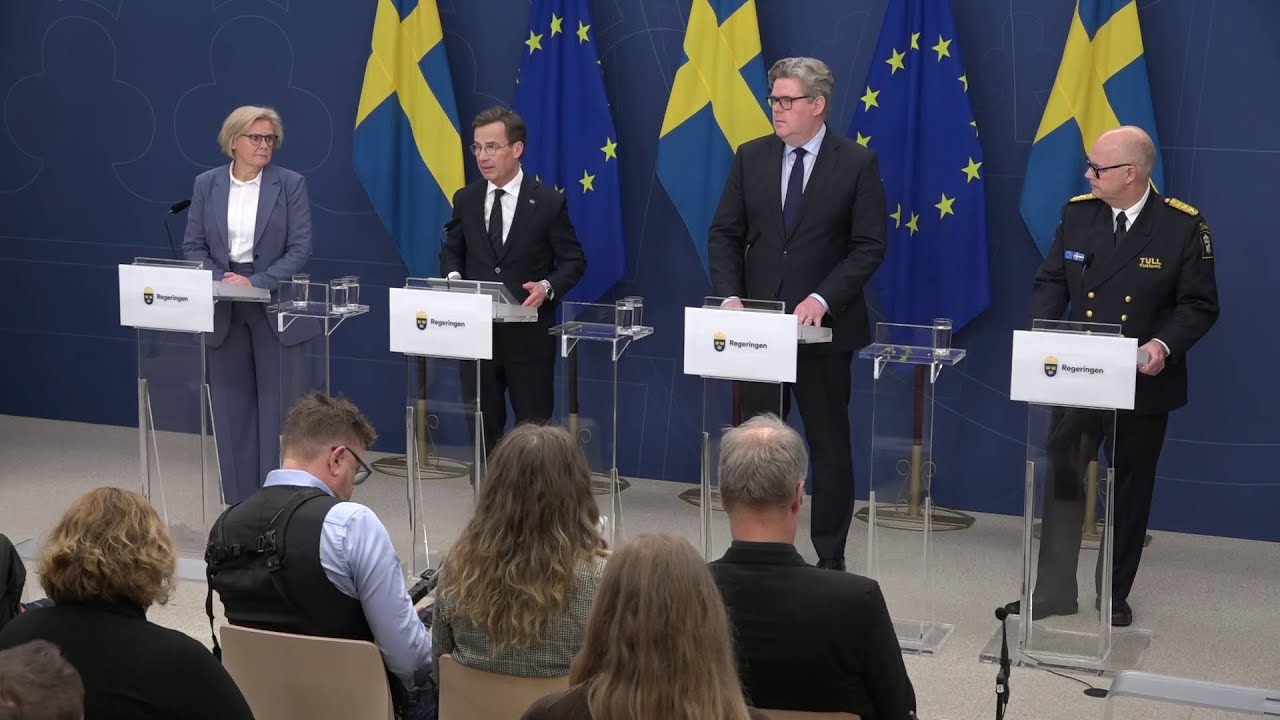 Pressträff med anledning av extrainsatt möte i rådet mot organiserad brottslighet